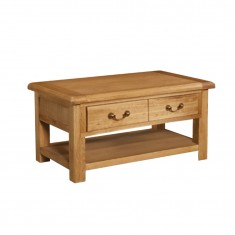 Coffee Table with 2 Drawers Living Room Oak Furniture Wood Home office furniture brown oak book storage leisure
