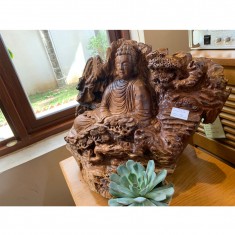 Guanyin Handcrafted Wood Handicrafts Wooden Vietnam Guanyin For Decor Made in Vietnam For Wholesale