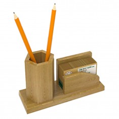 Ready to ship made in Vietnam wooden stand pen and card holder with good price for wholesale